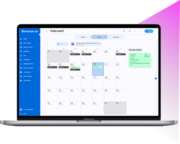 Software schedulazione interventi gratis